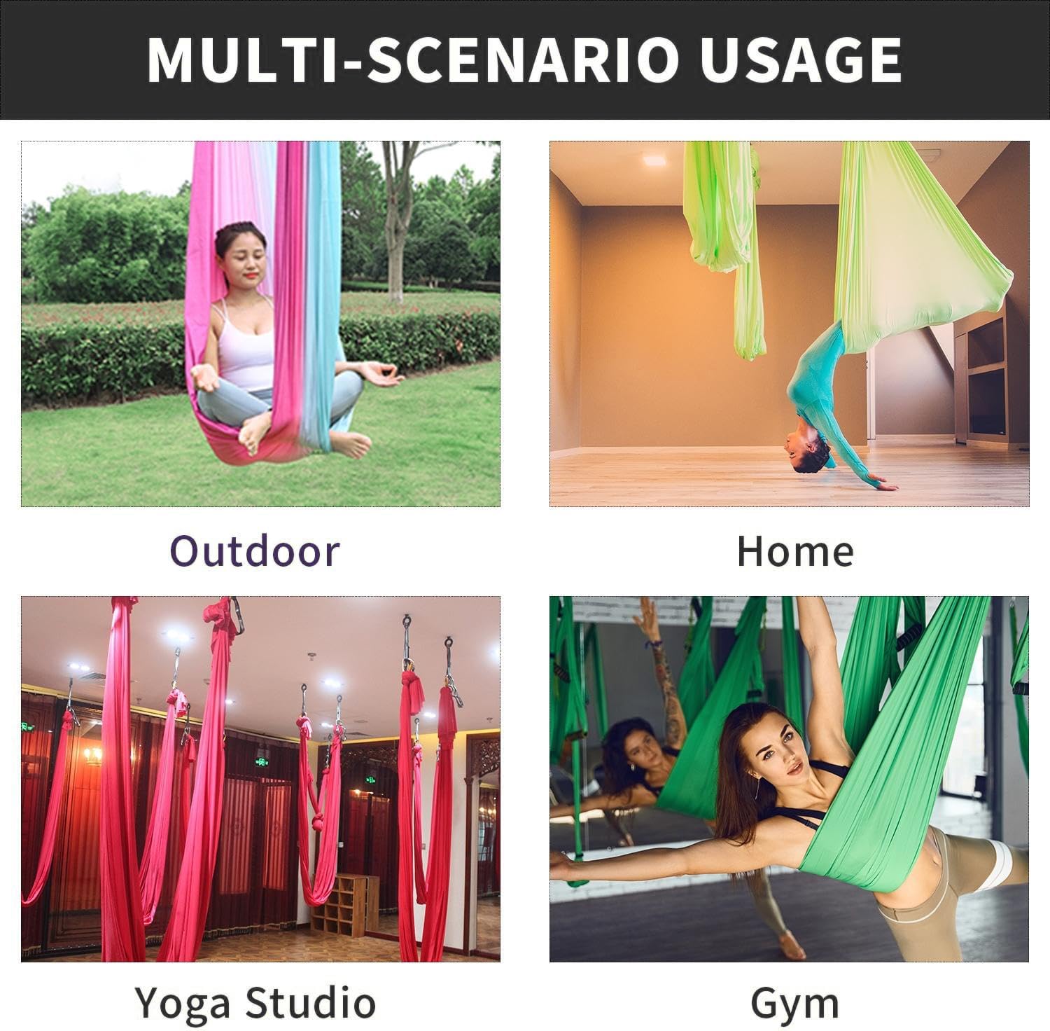 FITNESS 4.37 Yards Aerial Yoga - Aerial Silk Hammock 评论和价格