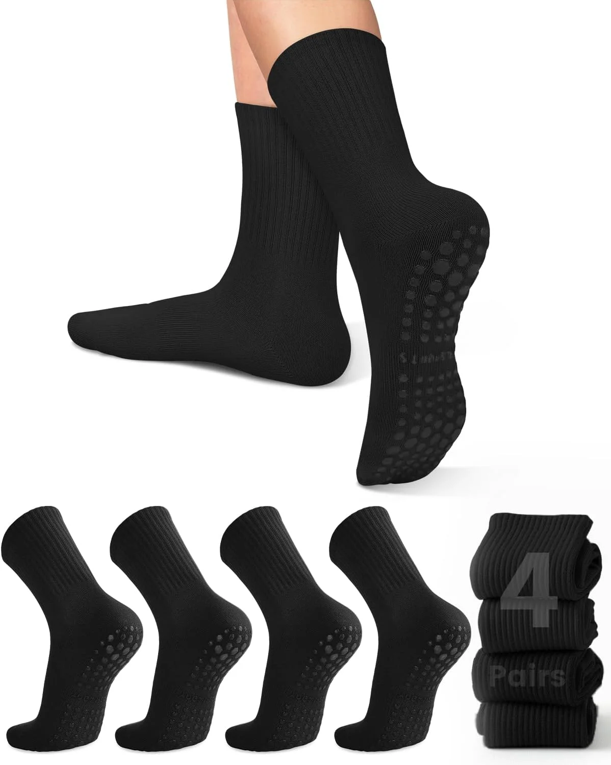 4 pairs of women's yoga socks, - Pilates & Yoga Unleashed International Academy 评论和价格